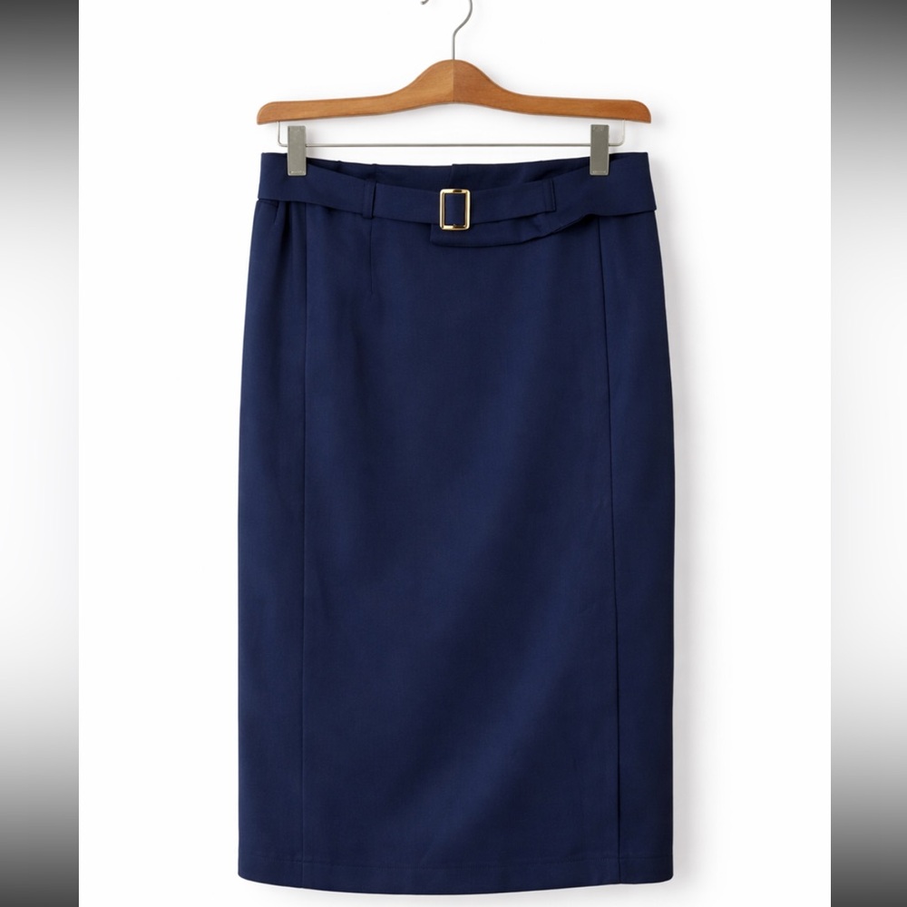 SHEIN Dark Blue Skirt with Belt Accent